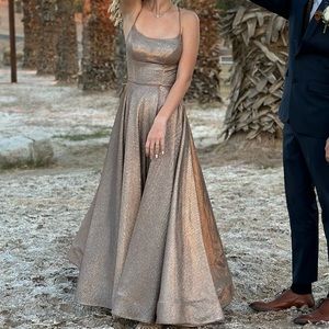 Elegant Gold Prom Dress